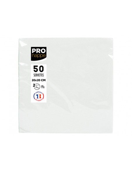 Servilleta pronappe celulosa micro grofada 20x20 cm 2 capas color blanco paquete de 50 unidades