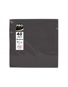 Servilleta pronappe celulosa micro grofada 38x38 cm 2 capas color negro paquete de 40 unidades