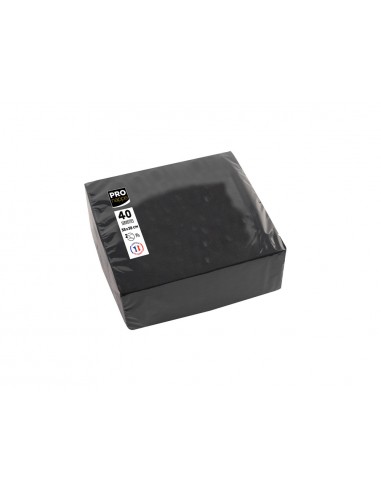 Servilleta pronappe celulosa micro grofada 38x38 cm 2 capas color negro paquete de 40 unidades