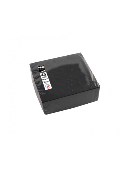 Servilleta pronappe celulosa micro grofada 38x38 cm 2 capas color negro paquete de 40 unidades Servilleta pronappe celulosa micro grofada 38x38 cm 2 capas color negro paquete de 40 unidades