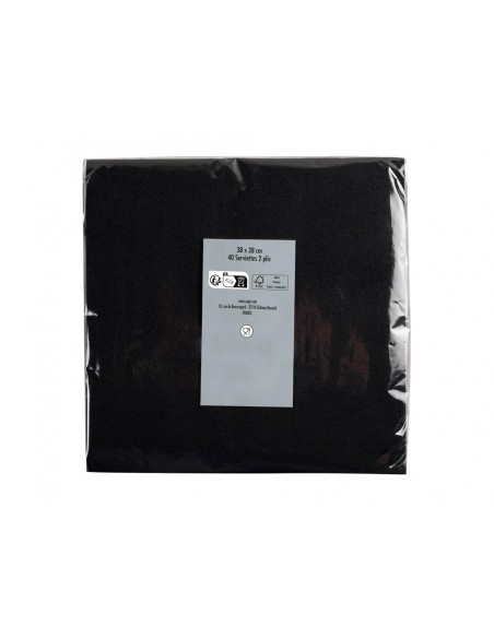 Servilleta pronappe celulosa micro grofada 38x38 cm 2 capas color negro paquete de 40 unidades Servilleta pronappe celulosa micro grofada 38x38 cm 2 capas color negro paquete de 40 unidades
