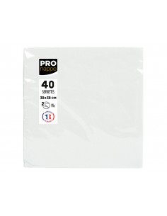 Servilleta pronappe celulosa micro grofada 38x38 cm 2 capas color blanco paquete de 40 unidades