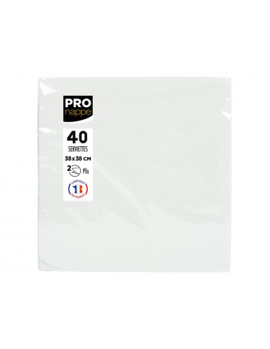 Servilleta pronappe celulosa micro grofada 38x38 cm 2 capas color blanco paquete de 40 unidades