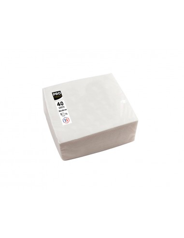 Servilleta pronappe celulosa micro grofada 38x38 cm 2 capas color blanco paquete de 40 unidades