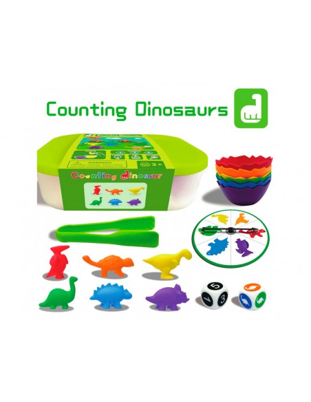 Juego de clasificacion conteo de dinosaurios +3 años