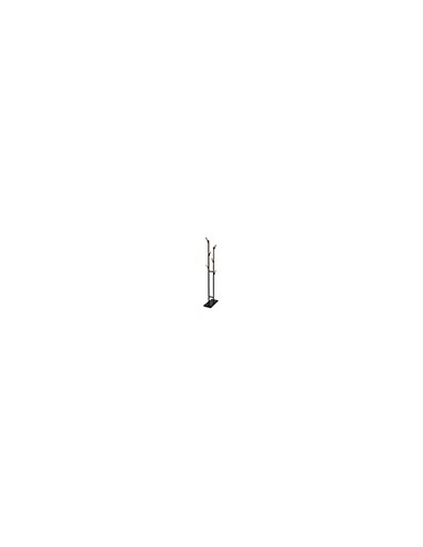 Perchero metalico maul rima pie 6 colgadores de madera color negro 1840x480x230 mm