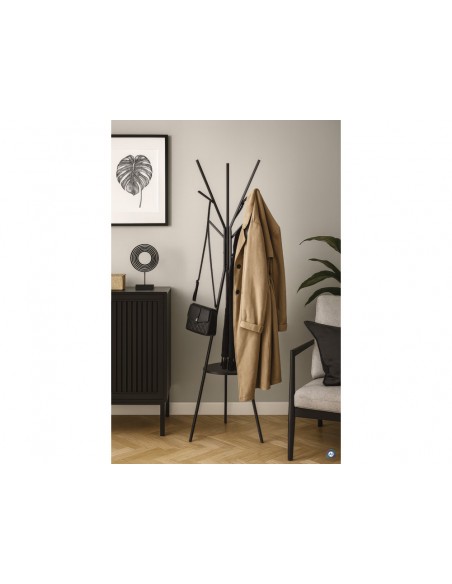 Perchero metalico maul avalon pie 9 colgadores color negro 1800x310 mm