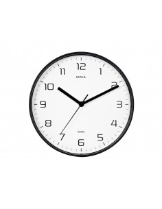 Reloj maul drip de pared redondo 25 cm diametro cuarzo marco negro