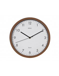 Reloj maul grain de pared redondo 30 cm diametro cuarzo marco madera oscura