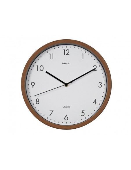 Reloj maul grain de pared redondo 30 cm diametro cuarzo marco madera oscura