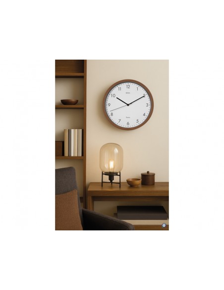 Reloj maul grain de pared redondo 30 cm diametro cuarzo marco madera oscura