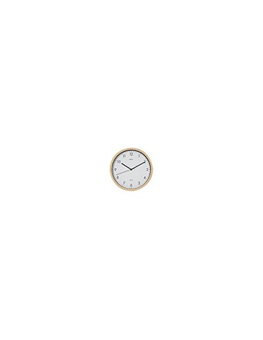 Reloj maul grain de pared redondo 30 cm diametro cuarzo marco madera natural clara