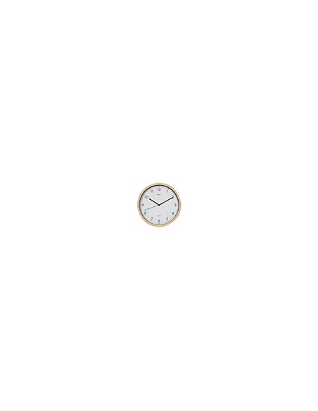 Reloj maul grain de pared redondo 30 cm diametro cuarzo marco madera natural clara