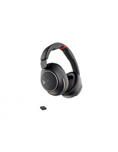 Auriculares poly inalambrico voyager surround 85 uc + adaptador usb-c/a + soporte de carga