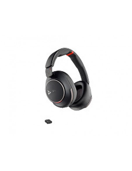 Auriculares poly inalambrico voyager surround 85 uc + adaptador usb-c/a + soporte de carga