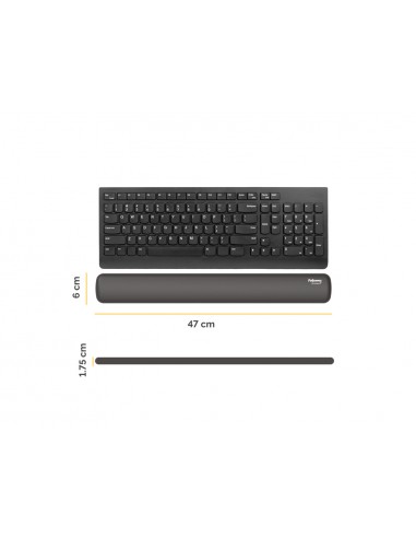 Reposamuñecas fellowes para teclado breyta negro 480x70x25 mm