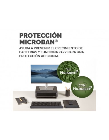 Reposamuñecas fellowes para teclado breyta negro 480x70x25 mm