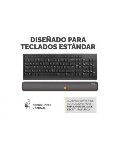 Reposamuñecas fellowes para teclado breyta negro 480x70x25 mm
