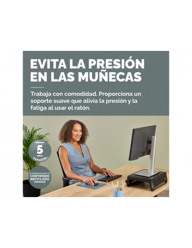 Alfombrilla para raton fellowes con reposamuñecas breyta azul 250x210x25 mm