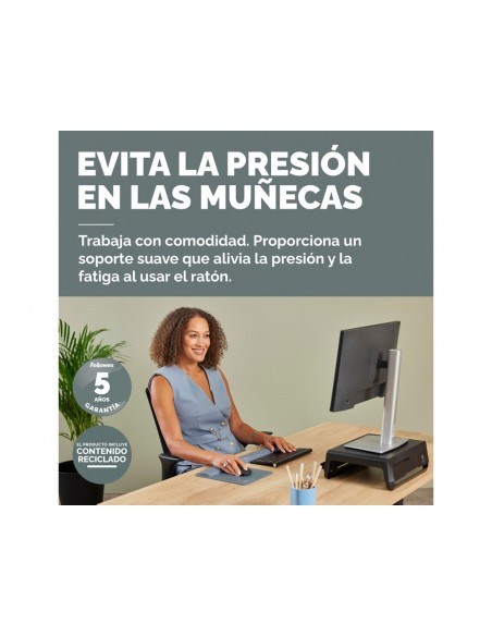 Alfombrilla para raton fellowes con reposamuñecas breyta azul 250x210x25 mm Alfombrilla para raton fellowes con reposamuñecas breyta azul 250x210x25 mm