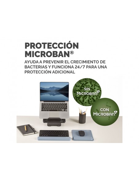 Alfombrilla para raton fellowes con reposamuñecas breyta azul 250x210x25 mm Alfombrilla para raton fellowes con reposamuñecas breyta azul 250x210x25 mm