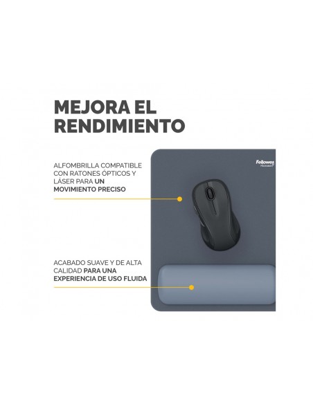 Alfombrilla para raton fellowes con reposamuñecas breyta azul 250x210x25 mm Alfombrilla para raton fellowes con reposamuñecas breyta azul 250x210x25 mm