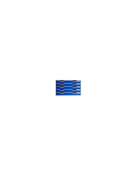 Modulo cajones sobremesa exacompta system 5 cajones poliestireno din a3 azul/gris 350x288x320 mm