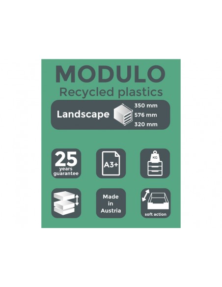 Modulo cajones sobremesa exacompta system 5 cajones poliestireno din a3 azul/gris 350x288x320 mm