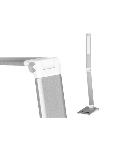 Lampara de escritorio q-connect sirio led 13w 800 lmtactil 3 niveles de color brillo regulable color plata