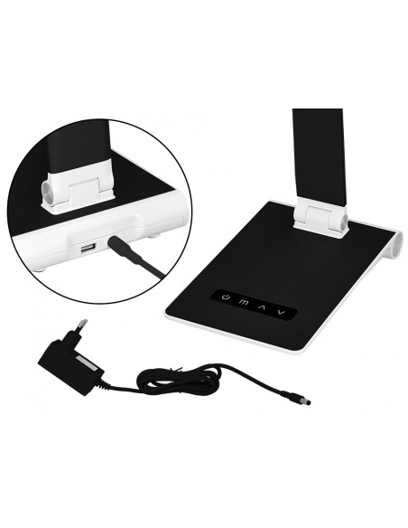 Lampara de escritorio q-connect sirio led 13w 800 lmtactil 3 niveles de color brillo regulable color negro Lampara de escritorio q-connect sirio led 13w 800 lmtactil 3 niveles de color brillo regulable color negro