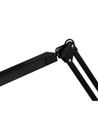 Lampara de escritorio q-connect rigel led 8w 320 lm aluminio con pinza brazo doble3 articulaciones color negro