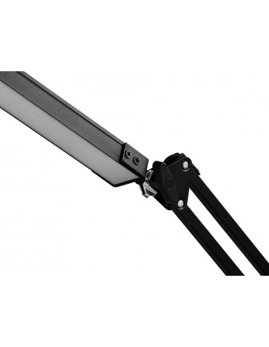Lampara de escritorio q-connect rigel led 8w 320 lm aluminio con pinza brazo doble3 articulaciones color negro
