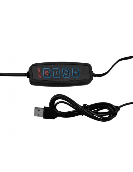Lampara de escritorio q-connect rigel led 8w 320 lm aluminio con pinza brazo doble3 articulaciones color negro