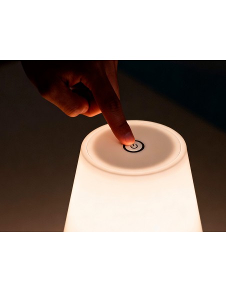 Lampara de escritorio q-connect nova led 2w 200 lm metalica tactil recargable usb-c color blanco