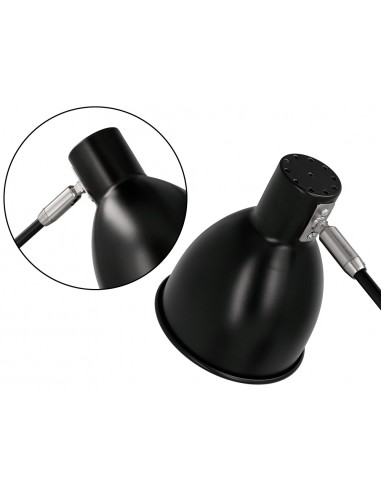 Lampara de escritorio q-connect deneb metalica con detalles de madera interruptor2 articulaciones color negro