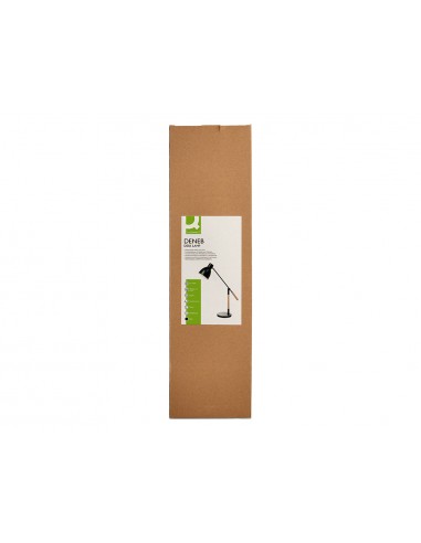 Lampara de escritorio q-connect deneb metalica con detalles de madera interruptor2 articulaciones color negro
