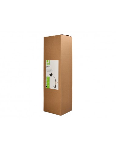 Lampara de escritorio q-connect deneb metalica con detalles de madera interruptor2 articulaciones color negro