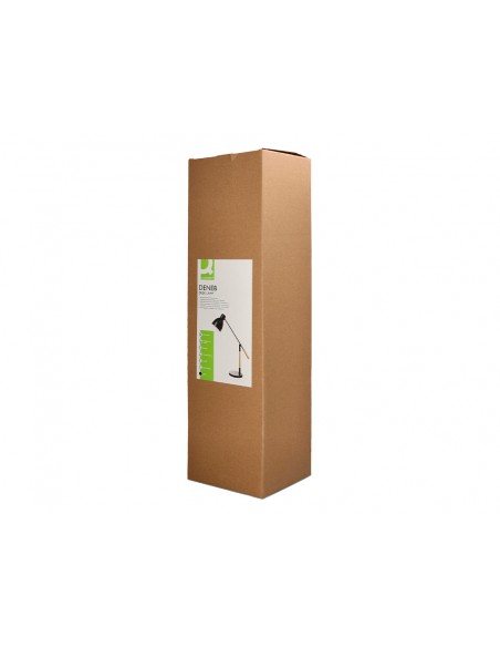 Lampara de escritorio q-connect deneb metalica con detalles de madera interruptor2 articulaciones color negro