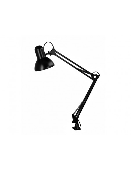 Lampara de escritorio q-connect antares metalica conpinza interruptor brazo doble 3 articulaciones color negro Lampara de escritorio q-connect antares metalica conpinza interruptor brazo doble 3 articulaciones color negro