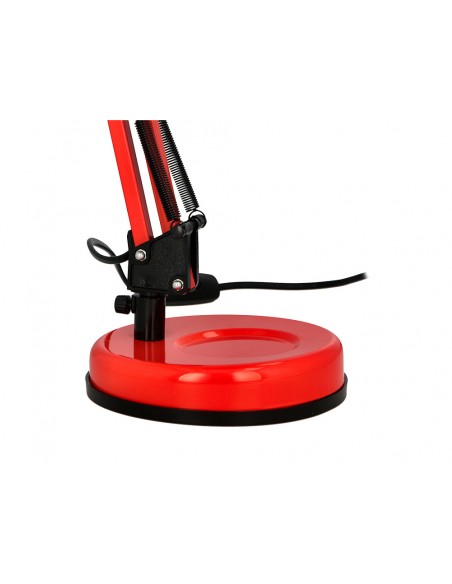Lampara de escritorio q-connect polaris metalica coninterruptor brazo doble 3 articulaciones color rojo