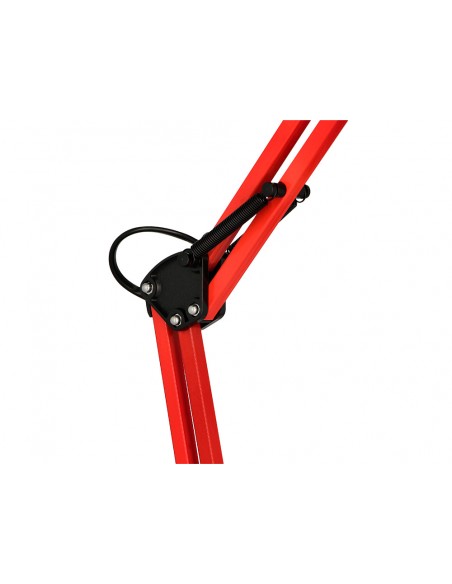 Lampara de escritorio q-connect polaris metalica coninterruptor brazo doble 3 articulaciones color rojo
