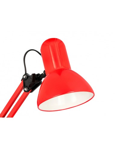 Lampara de escritorio q-connect polaris metalica coninterruptor brazo doble 3 articulaciones color rojo