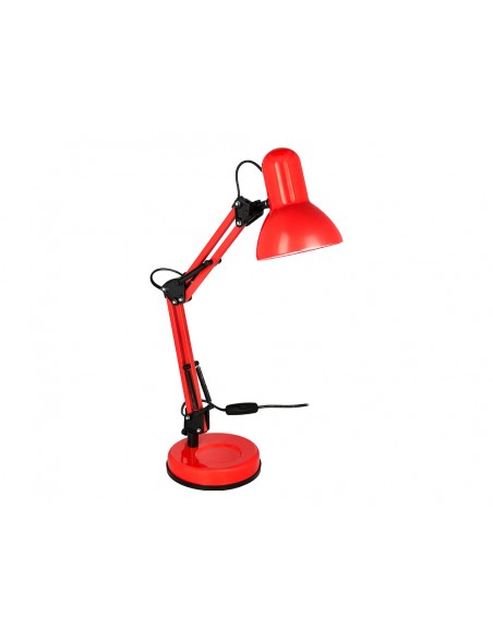 Lampara de escritorio q-connect polaris metalica coninterruptor brazo doble 3 articulaciones color rojo