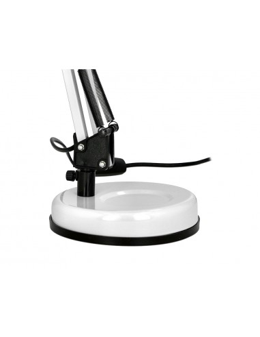 Lampara de escritorio q-connect polaris metalica coninterruptor brazo doble 3 articulaciones color blanco