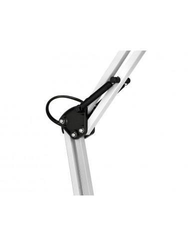 Lampara de escritorio q-connect polaris metalica coninterruptor brazo doble 3 articulaciones color blanco