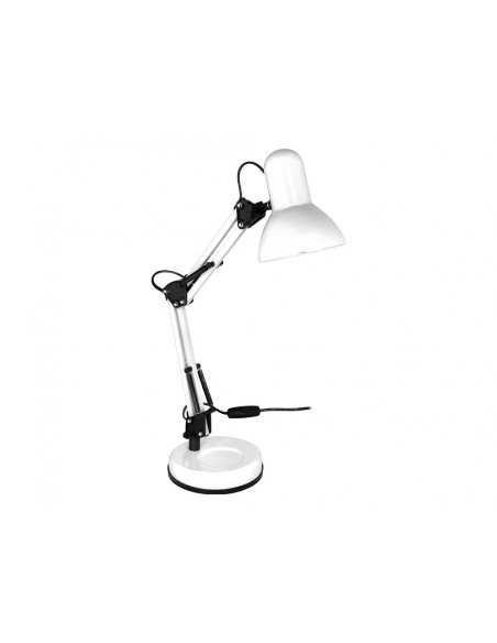 Lampara de escritorio q-connect polaris metalica coninterruptor brazo doble 3 articulaciones color blanco Lampara de escritorio q-connect polaris metalica coninterruptor brazo doble 3 articulaciones color blanco