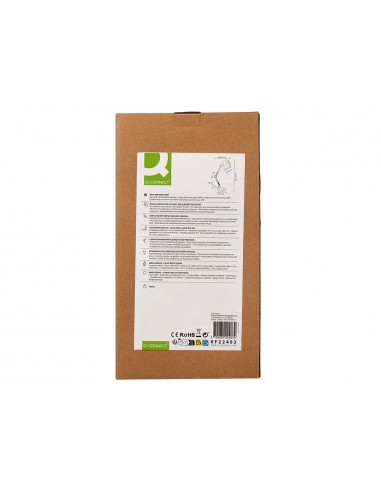 Lampara de escritorio q-connect polaris metalica coninterruptor brazo doble 3 articulaciones color blanco