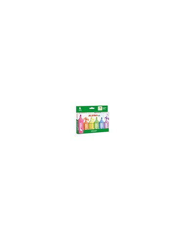 Rotulador fluorescente alpino up caja de 6 unidades colores surtidos