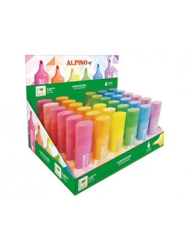 Rotulador fluorescente alpino up expositor de 36 unidades colores surtidos