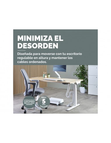 Organizador de cables fellowes extensible para escritorio longitud 1,3 m color blanco
